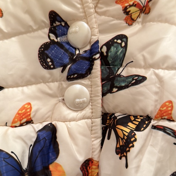 Infant Girl’s Lined Butterfly Puffer Coat Sz 6 months - Picture 7 of 16